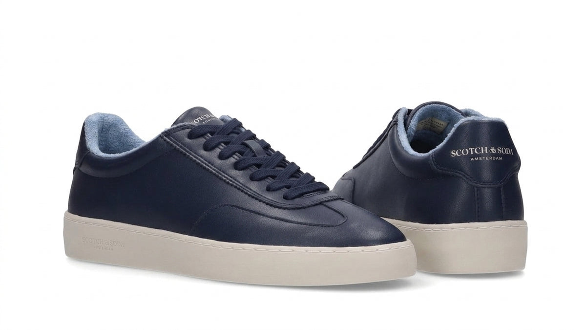 Buty Męskie Scotch &amp; Soda Skórzane Klasyczne Granat