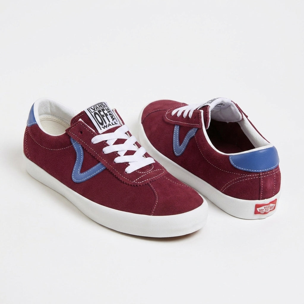Vans Sport Low Athletic Shoes Sport Burgundy Damskie Trampki /Deep Blue : Men's 7.5 - Women's 9 Medium, Suede