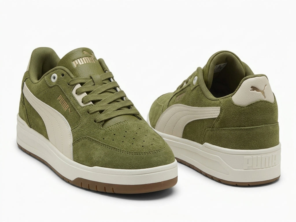Buty Męskie Puma Shuffle Downtown SD Sportowe Zielone Zamszowe