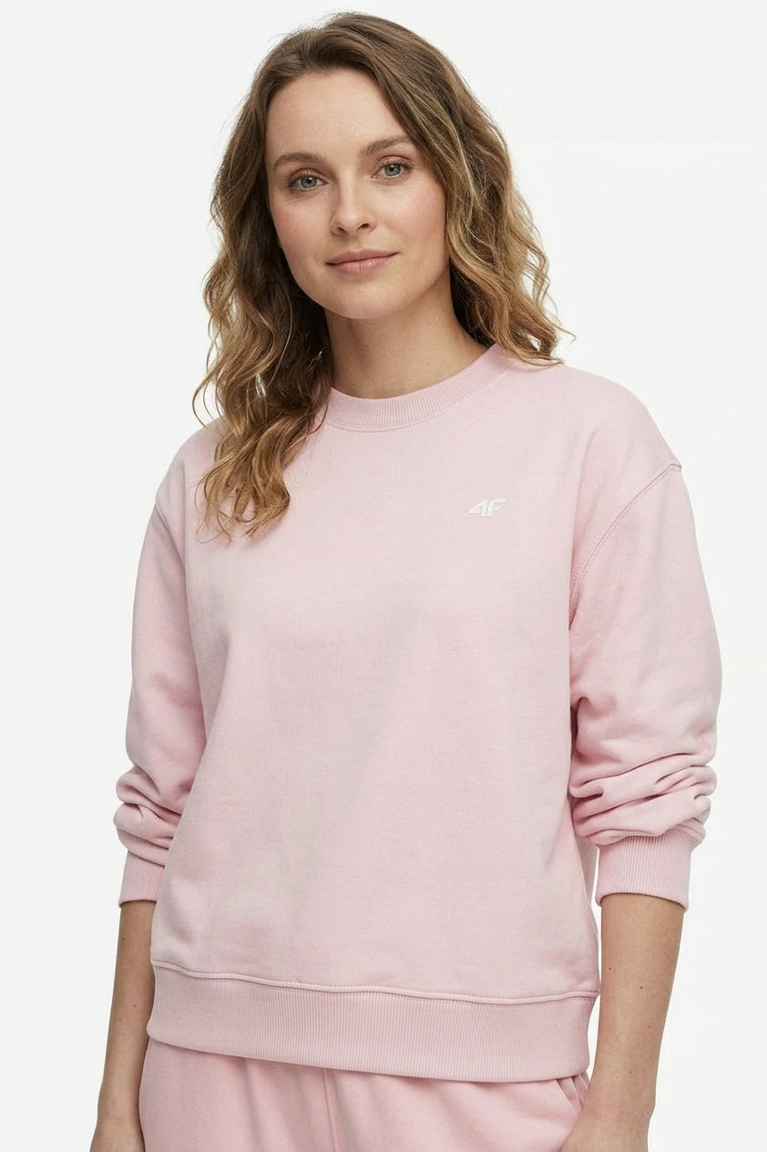 Bluza Damska 4F SWSF2534 Dresowa Jasnoróżowa Regular Krój