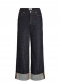 JJXX Granatowe Jeansy Damskie Podwijane Prost Szerokie Tokyo Wide