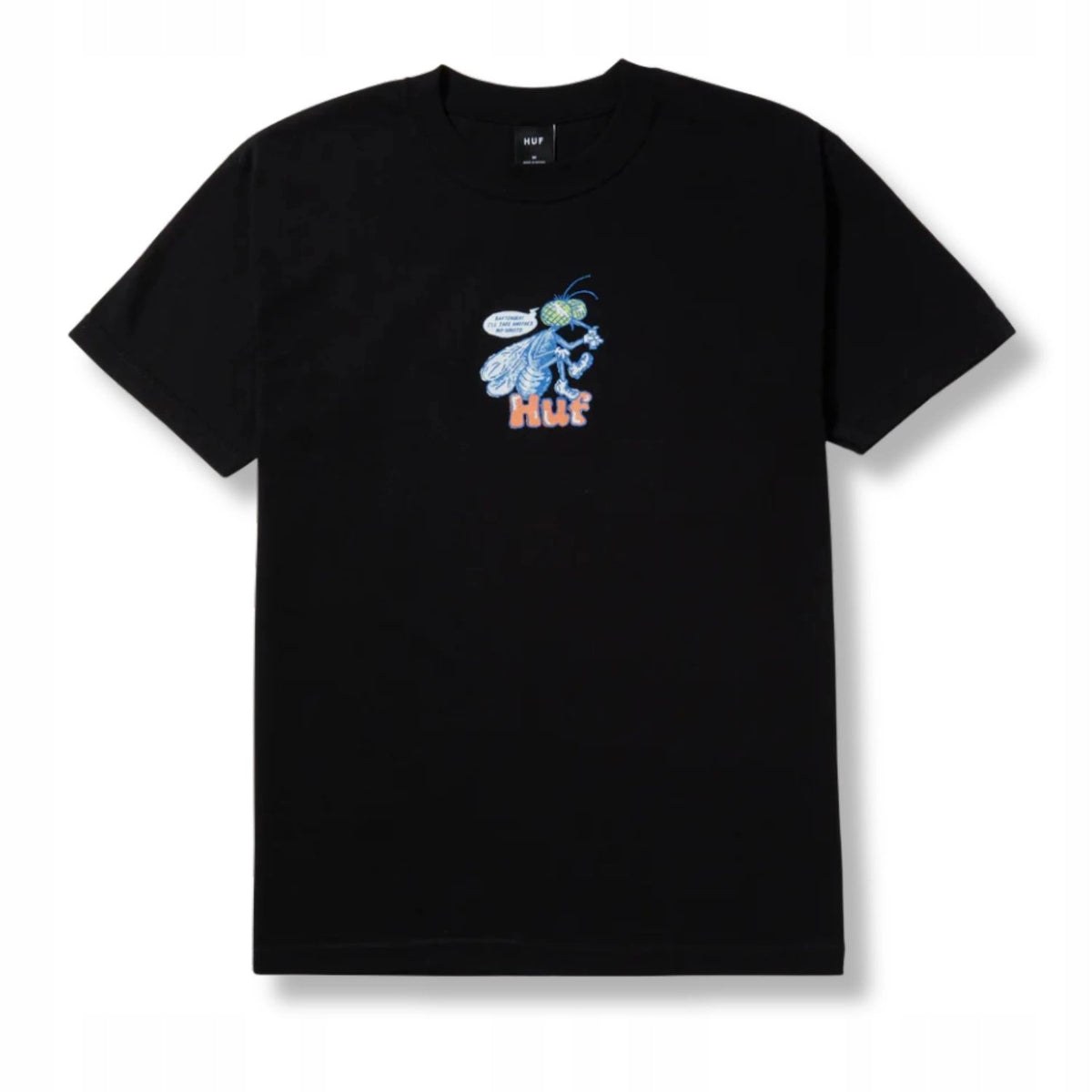 HUF Czarna Bluzka Damska T-shirt na Krótki Rękaw z Nadrukiem Bawełniana XL