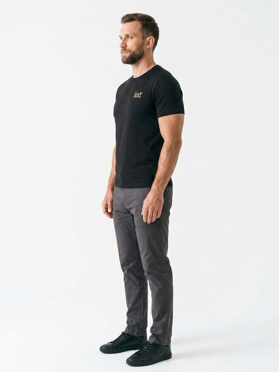 T-shirt Męski EA7 8NPT25 PJVPZ Sportowy Czarny Regular Fit