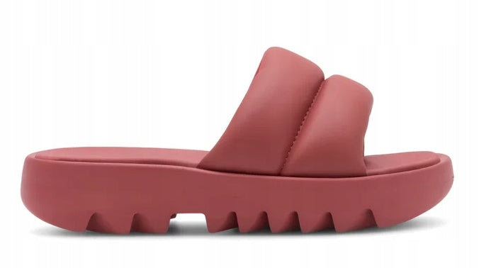 Reebok Klapki Sportowe Czerwone CARDI SLIDE Gruba Podeszwa r.40