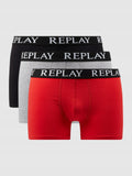 REPLAY Zestaw Bokserek Męskich 3-pack Dopasowane Pasek Logo Skinny Fit
