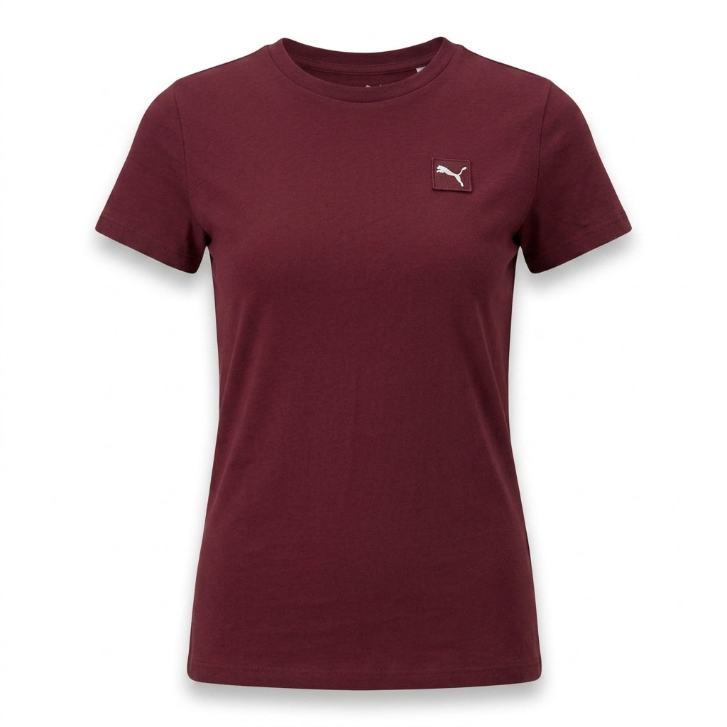 Koszulka Damska T-shirt Puma ESS Elevated Tee Burgund