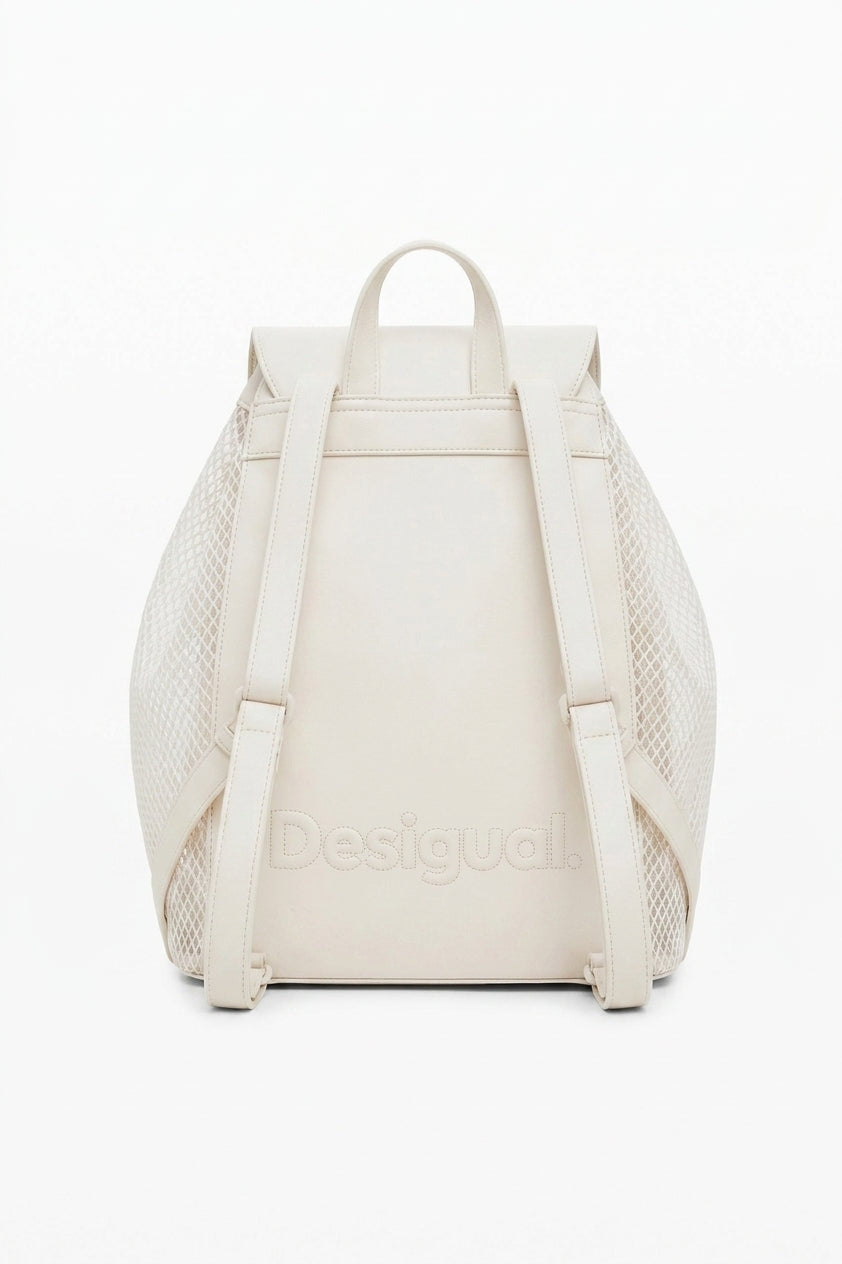 Plecak Damski Desigual Reprise Atenea Mesh Krapina 2.0 W Kolorze Ecru