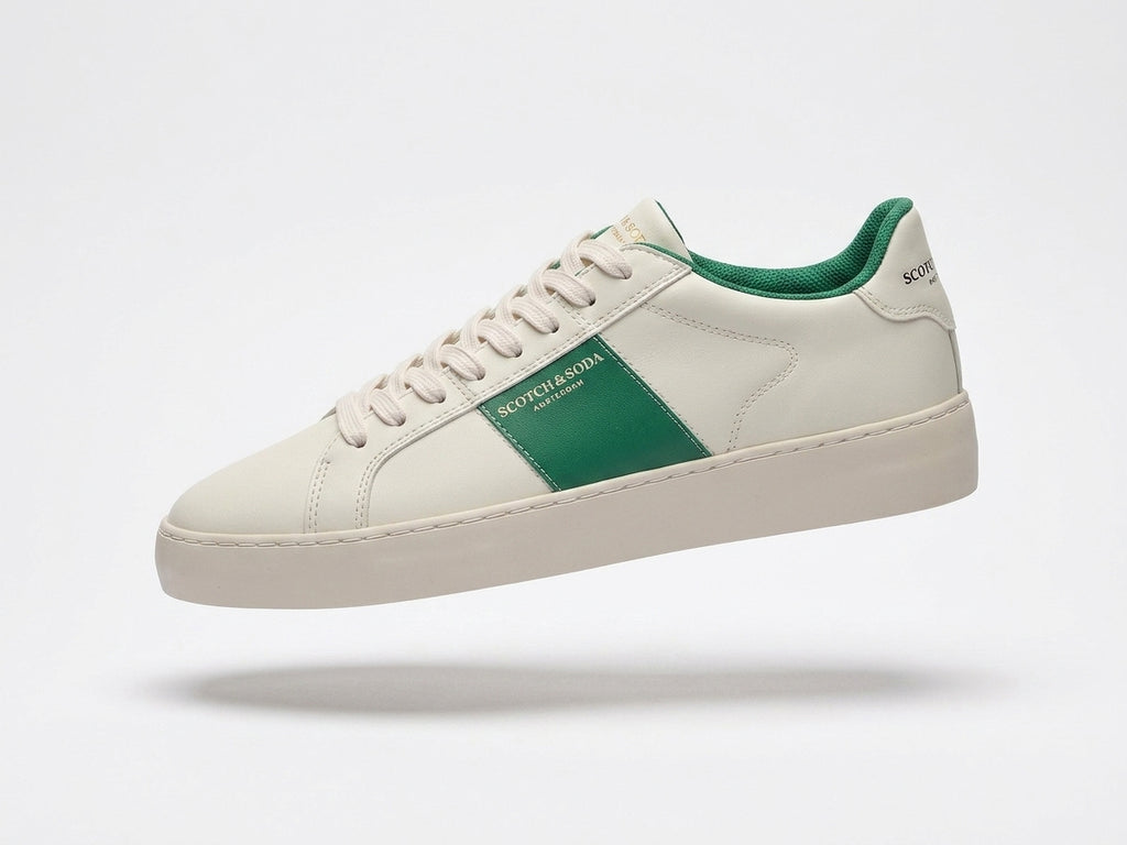 Sneakersy Męskie S159 Sportowe Kremowe Zielone Klasyczne