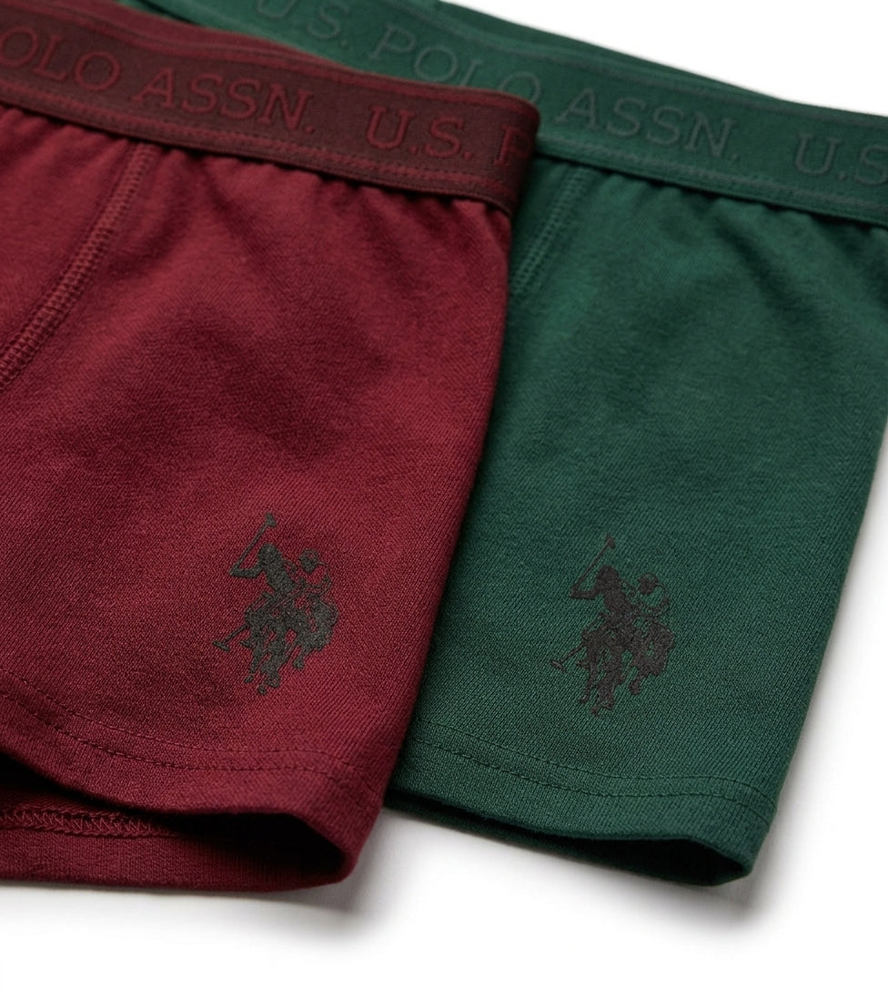 bokserki U.S. Polo Assn. 2pak ciemna zieleń/bordo