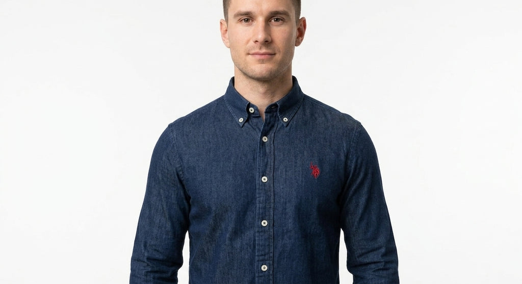 Koszula Męska U.S Polo Assn Jeansowa Granat Slim Fit