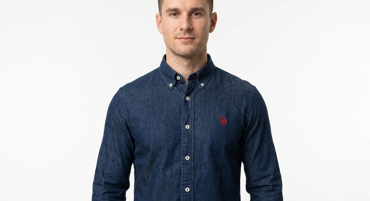 Koszula Męska U.S Polo Assn Jeansowa Granat Slim Fit