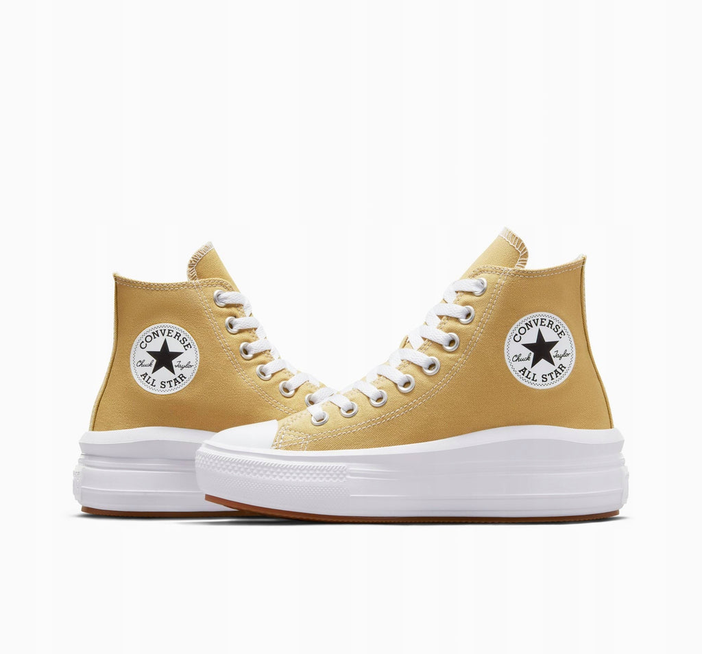 Converse Brązowe Buty Damskie Wysokie Sportowe Sneakersy na Platformie 37,5