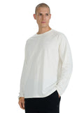 4F Bluzka Męska Ecru Długi Rękaw Longsleeve Oversize Gładka Bawłniana