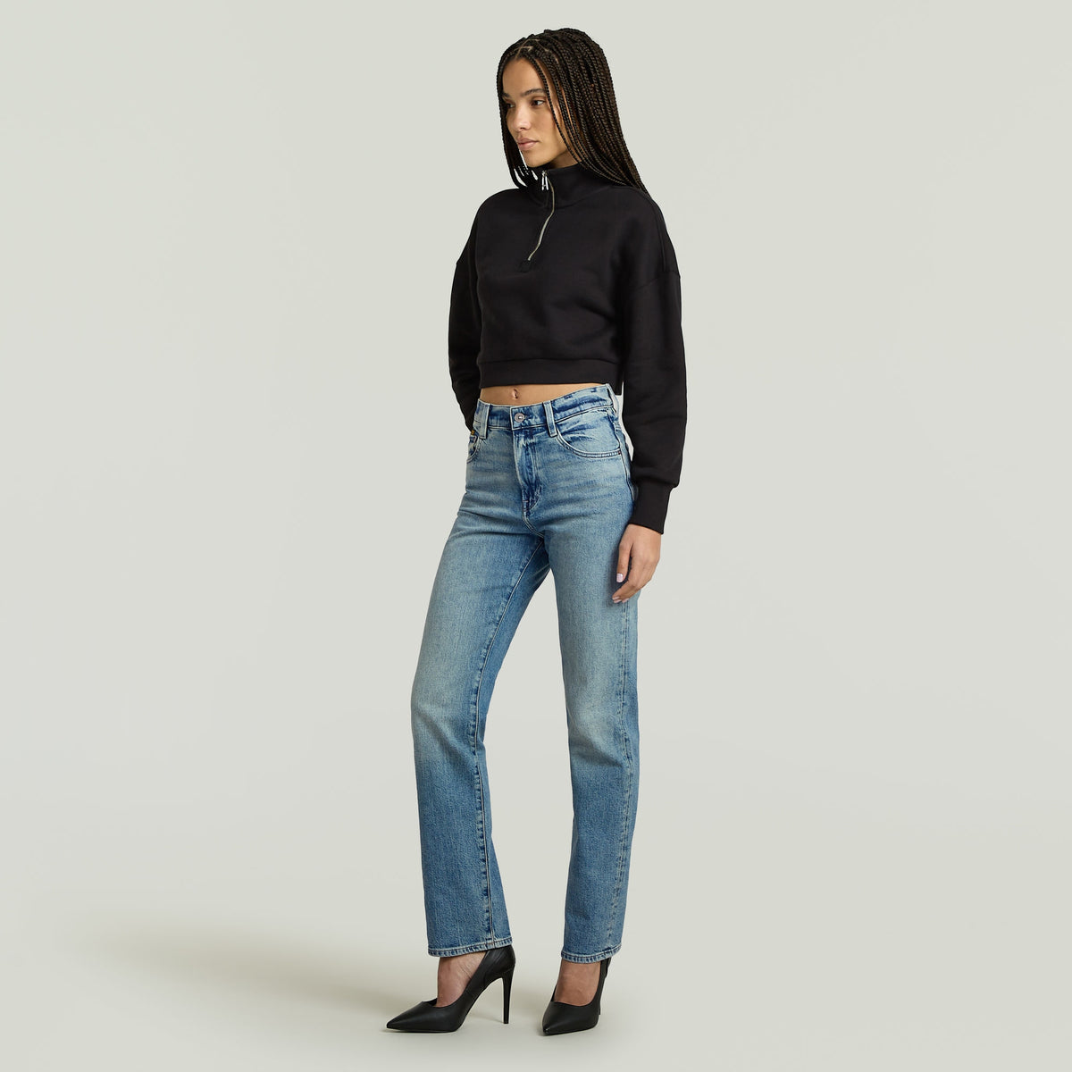 G-star Jeansy Damskie Niebieskie Viktoria High Waist Proste r.29/30