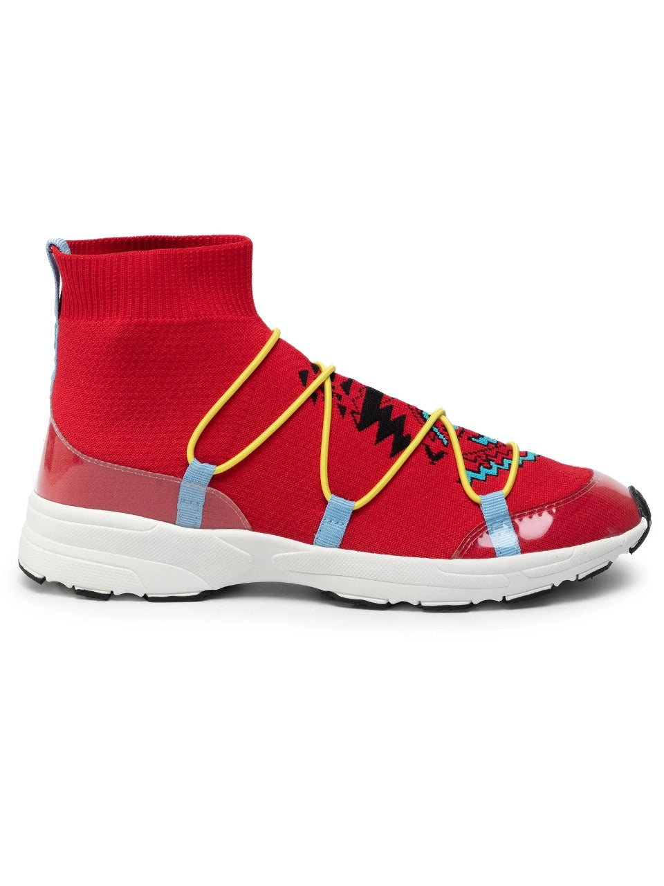 Desigual Czerwone Sneakersy Damskie Wsuwane Lekkie Wzór