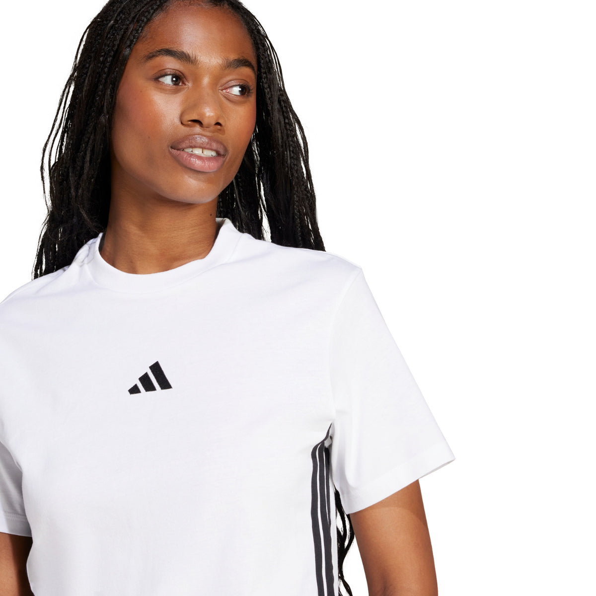 Koszulka Damska Adidas Essentials 3-Stripes Biała JD0844