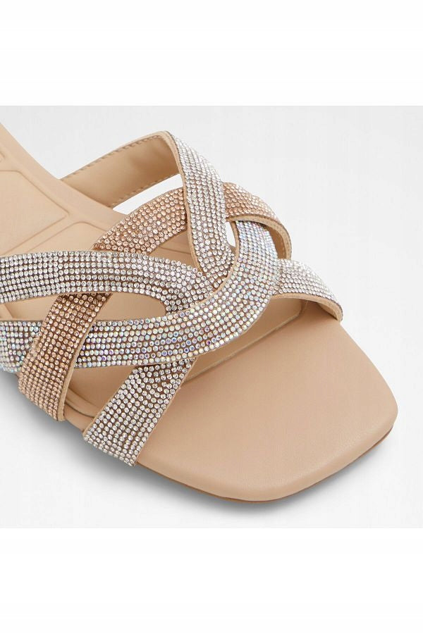 Aldo Klapki Damskie Obszycie z Kamieniami Eleganckie Corally r. 37