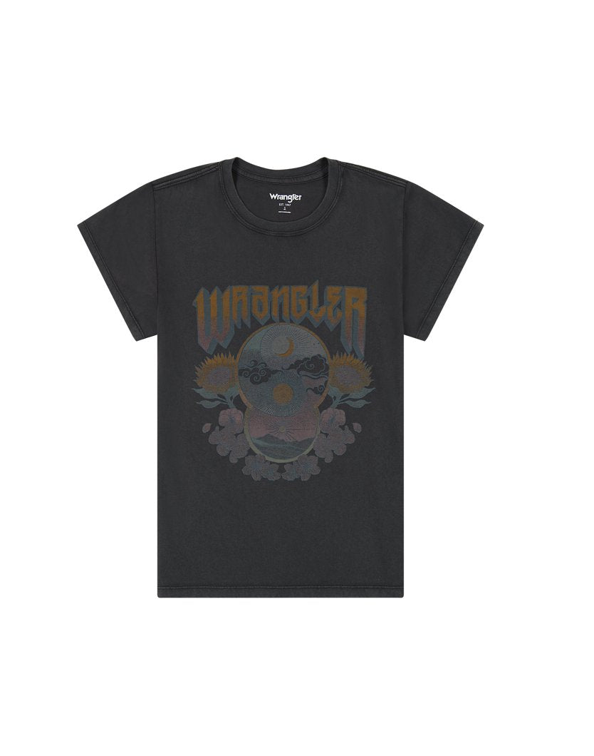 T-shirt Damski Faded Black Bawełniany Krótki Rękaw