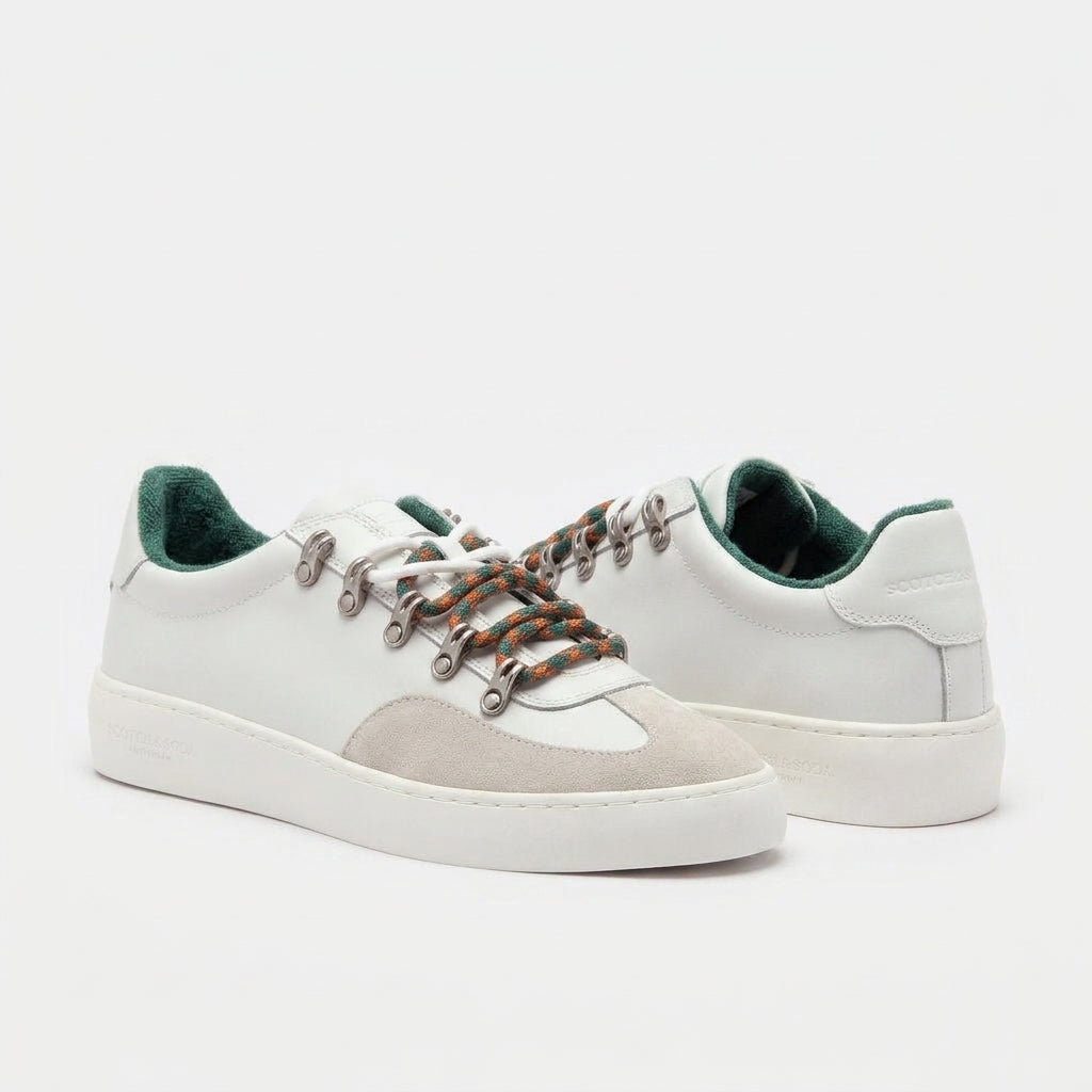 Buty Męskie Skórzane Scotch &amp; Soda Plakka Białe Klasyczne