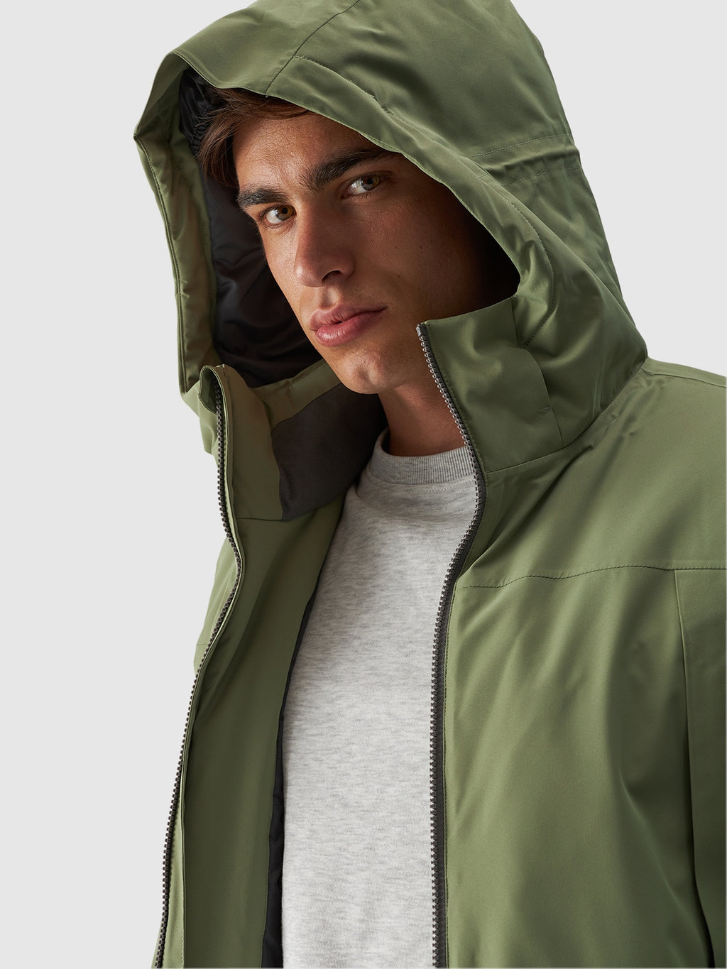 Kurtka Męska 4F M563 Zimowa Długa Regular Khaki Przejściowa