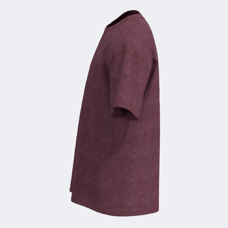 Joma Bordowa Bluzka Męska T-shirt na Krótki Rękaw Logo Haft Casual Bawłna