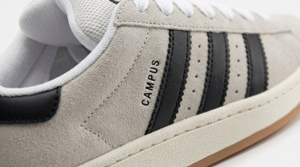 Buty damskie Adidas GY0042 Campus 00s sportowe szare czarne białe nubuk