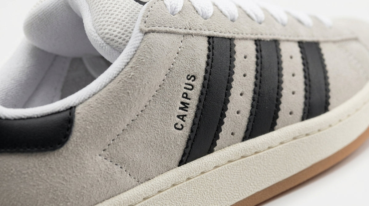 Buty damskie Adidas GY0042 Campus 00s sportowe szare czarne białe nubuk
