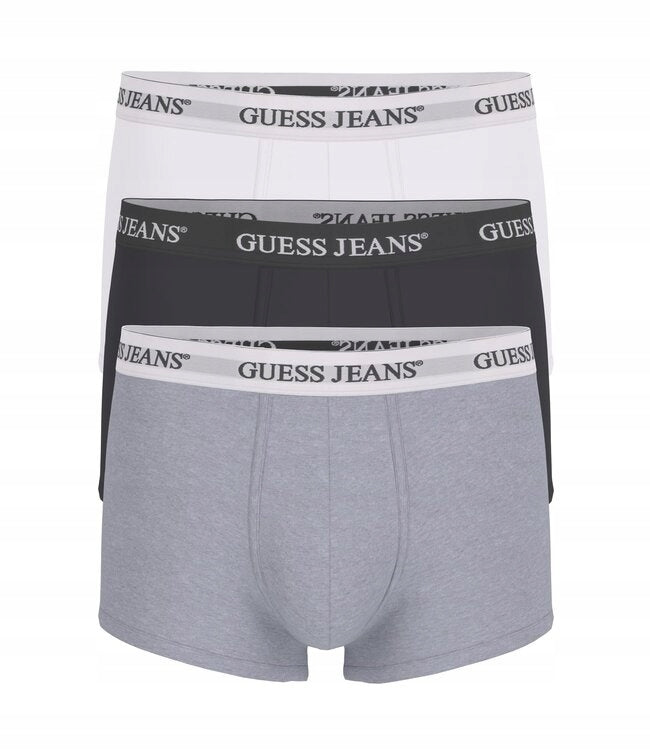 Guess Męskie Bokserki 3-pack Elastyczne Baweniane Dopasowane Logo