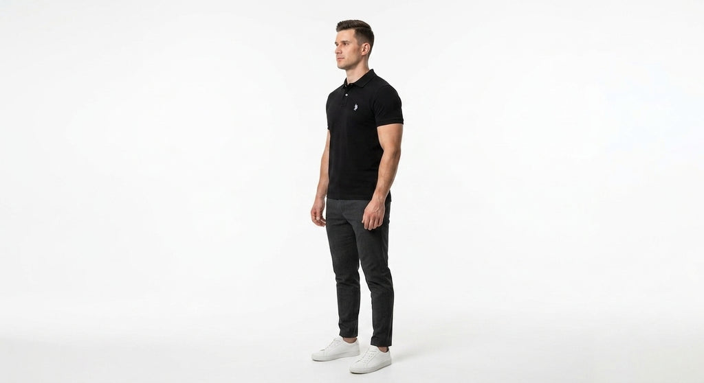 Koszulka U.S. Polo Assn. Męska z Kołnierzykiem Bawłna Dzianina