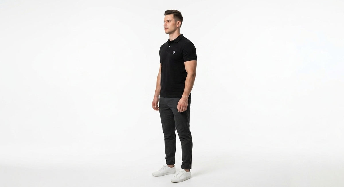 Koszulka U.S. Polo Assn. Męska z Kołnierzykiem Bawłna Dzianina