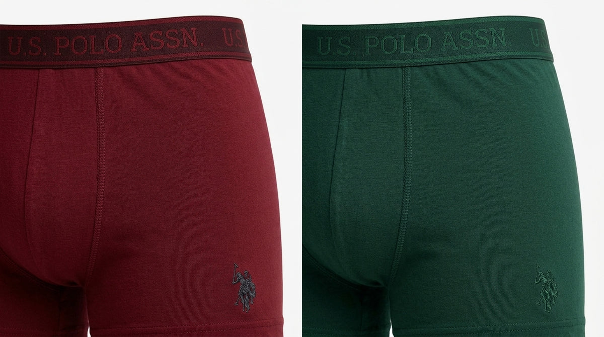 bokserki męskie U.S. Polo Assn. Premium 2pak ciemna zieleń/bordo