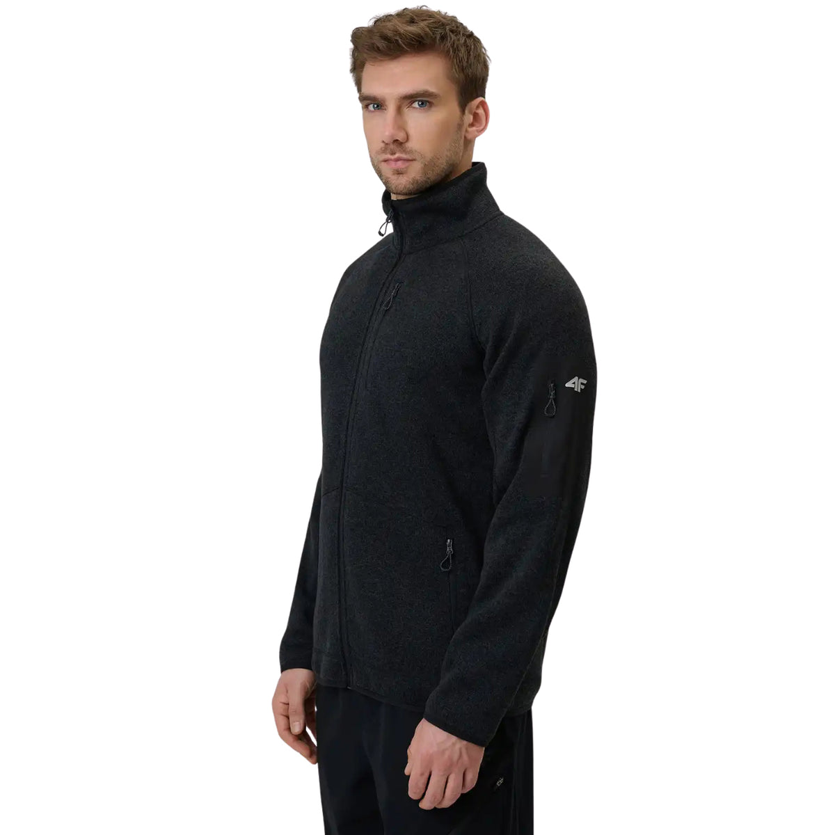 Polar męski 4F M443 outdoor czarny pełny zamek Sportowy