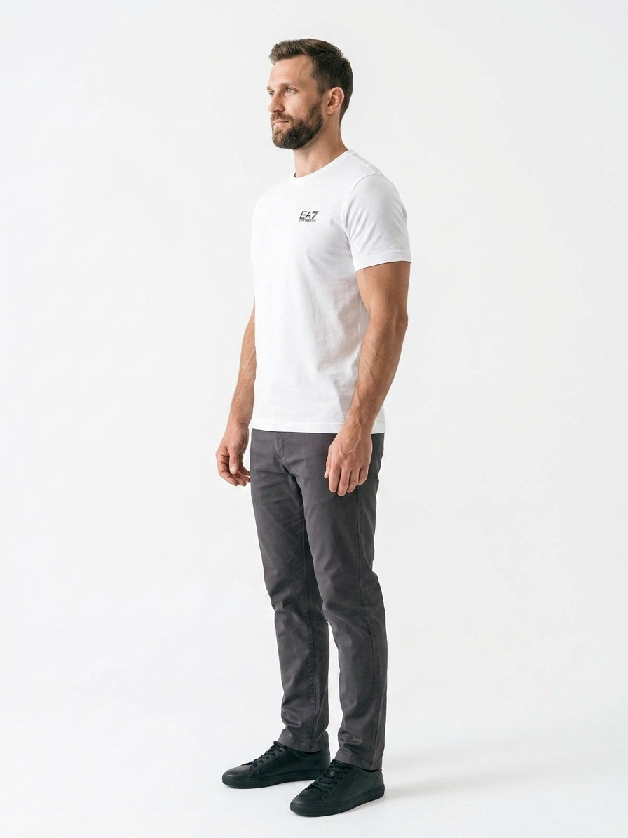 T-shirt Męski Emporio Armani 8NPT25 PJVPZ Biały Baweniany Slim