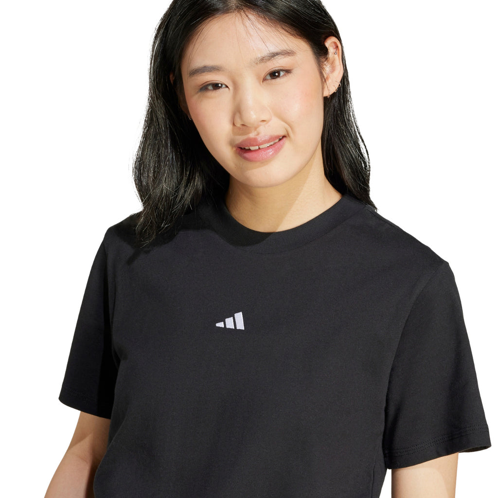 Koszulka Damska Adidas Essentials Small Logo Cotton Czarna JC5943