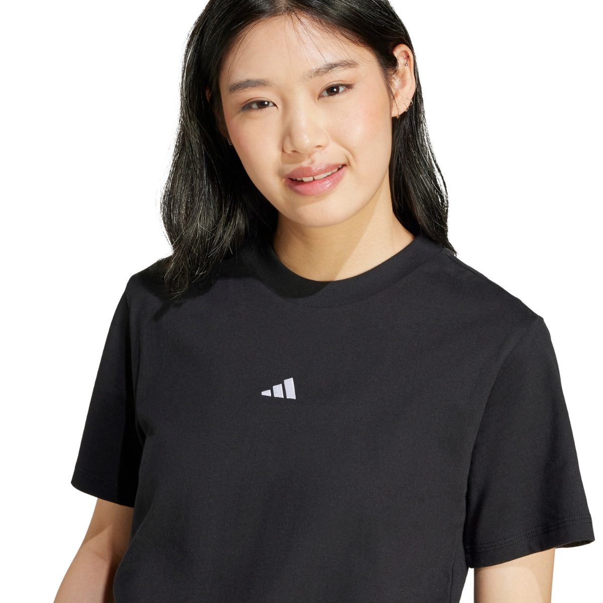 Koszulka Damska Adidas Essentials Small Logo Cotton Czarna JC5943