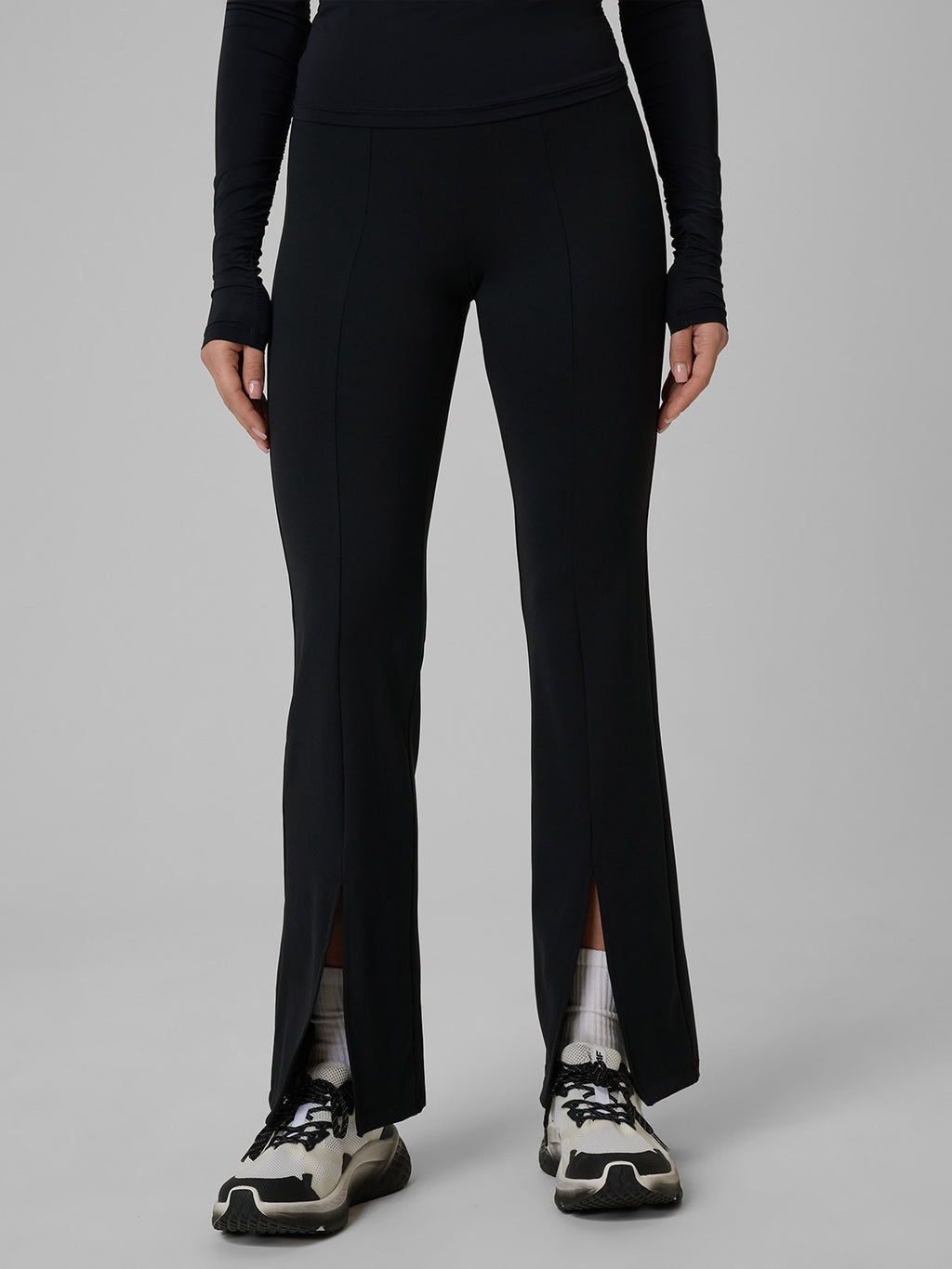 Legginsy Damskie 4F FNK F405 Sportowe Czarne Szybkoschnące z Rozcięciem