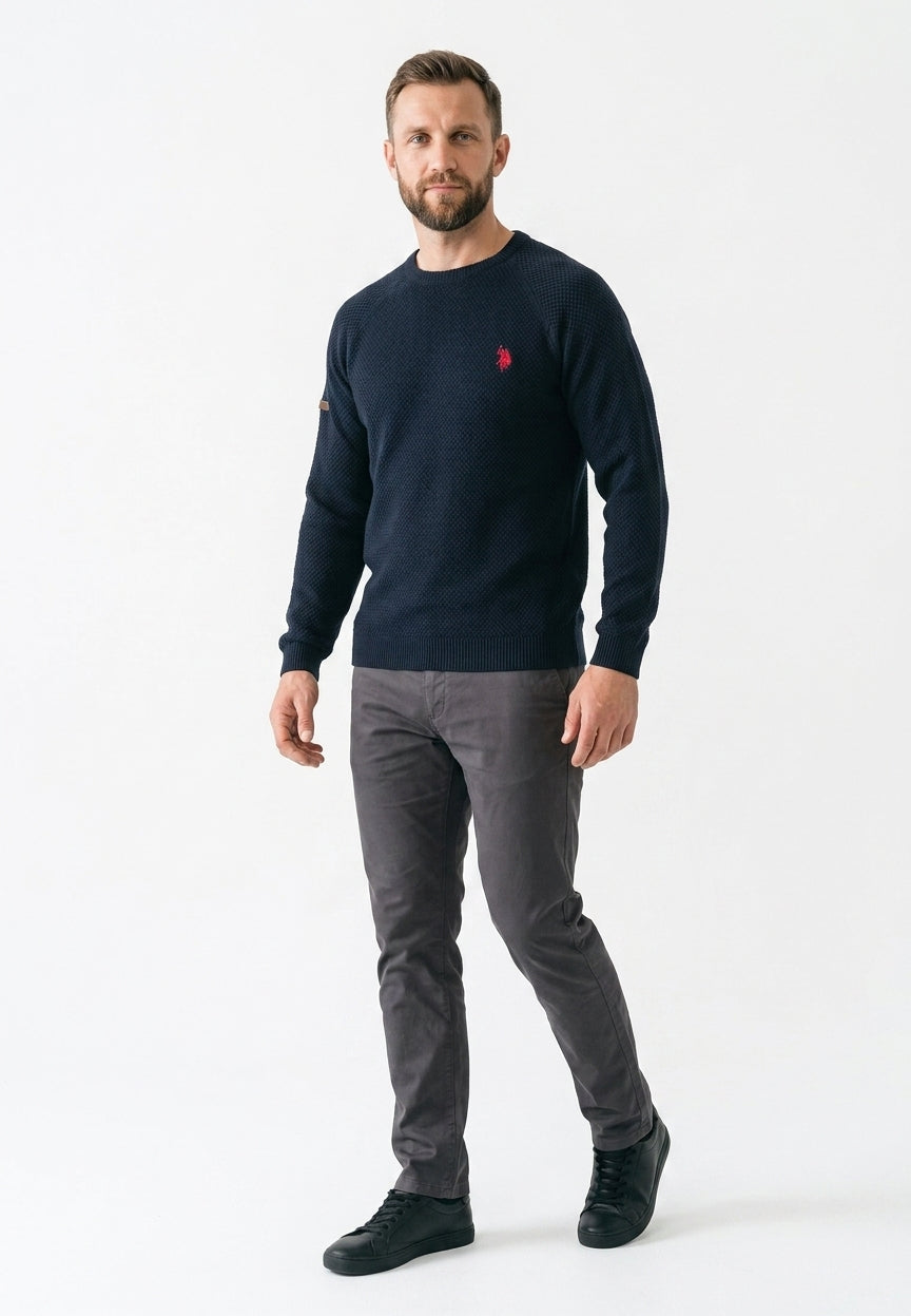 Męska Bluza U.S. Polo Assn. Granatowa Dzianina