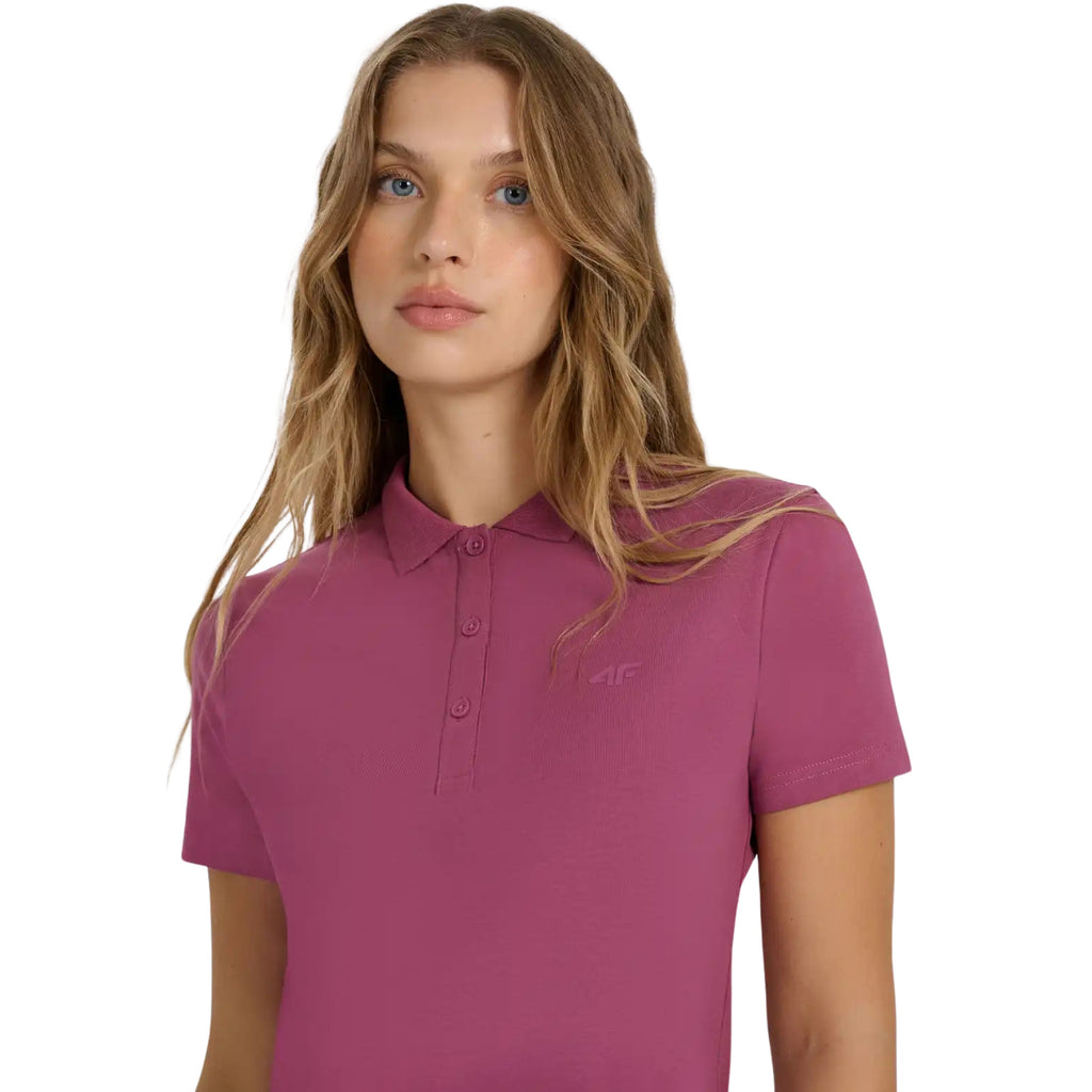 Koszulka damska polo 4F F554 burgund 4FWAW25TPTSF554 60S