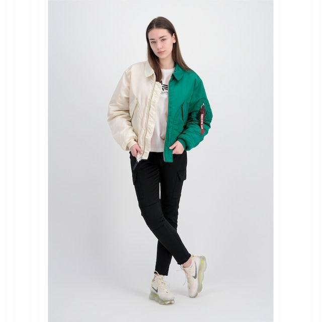 Alpha Industries Zielona Kurtk Dmsk Bomberka z Kieszeniami Oversize r.M