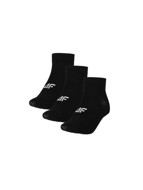 4F Czarne Damskie Skarpety Stopki za Kostkę 3-pack Gładkie Casual r.35-38