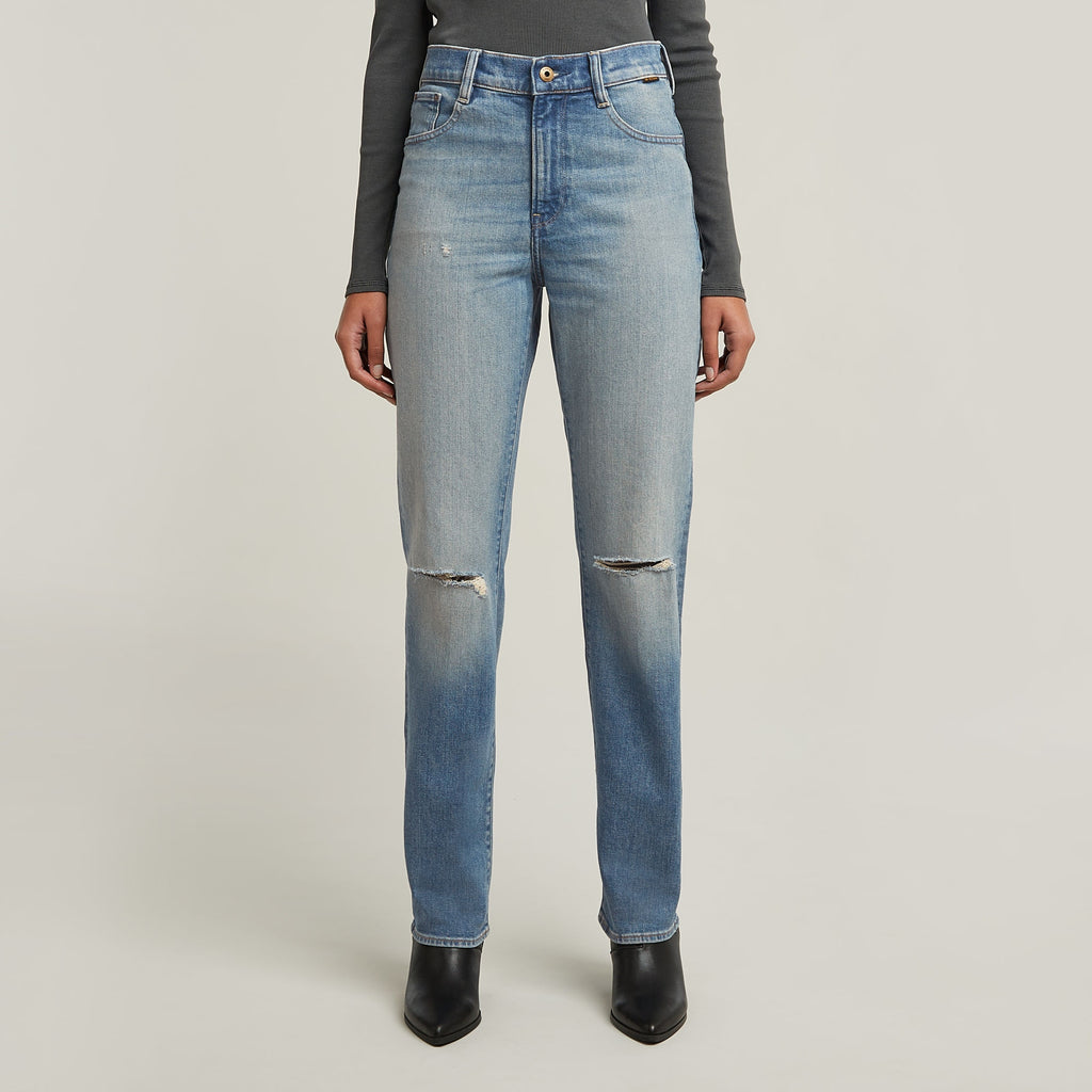 G-star Niebieskie Jeansy Damskie Viktoria High Straight Ripped r.31/34