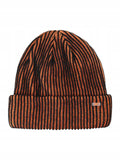 4F Pomarańczowa Czapka Męska Zimowa w Paski Logo Beanie One Size Ocieplana