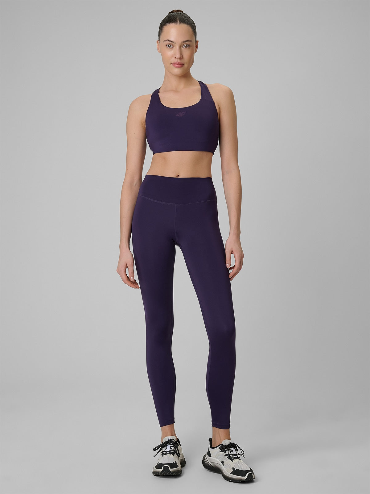 Legginsy Damskie 4F FNK F458 Sportowe Fiolet Szybkoschnące Slim