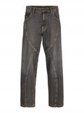 Spodnie Jeans Męskie Jack&Jones Szare Szeroka Nogawka z Przeszyciami SQ