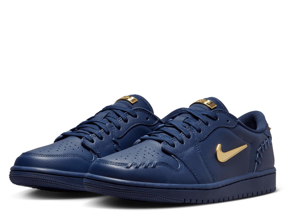 Nike Skórzane Buty Damskie Sportowe Sneakersy Granatowe Air Jordan 1