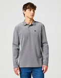 Wrangler Szara Koszulka Polo Męska na Długi Rękaw Ls Refined Polo r.M