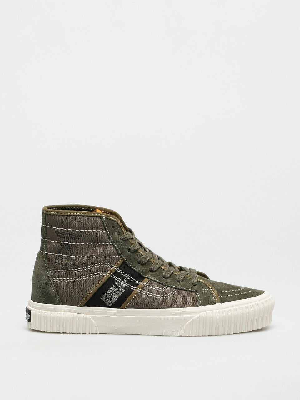 Vans Wysokie Trampki Dziecięce Ciemnozielone Sneakersy Vans Sk8-Hi Gym 36