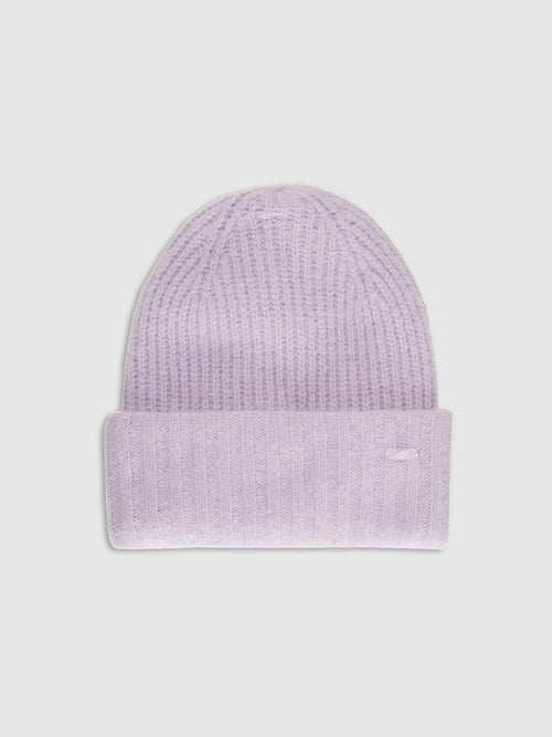4F Liliowa Czapka Damska Zimowa Naszywka Logo Beanie Ciepła Onesize