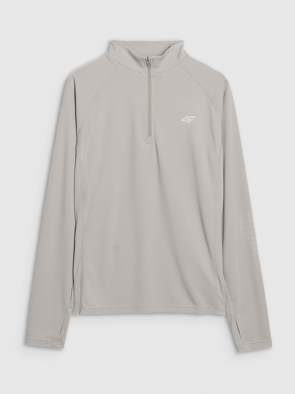 4F Szary Longsleeve Męski Do Biegania Bluzka na Długi Rękaw Szybkoschnący