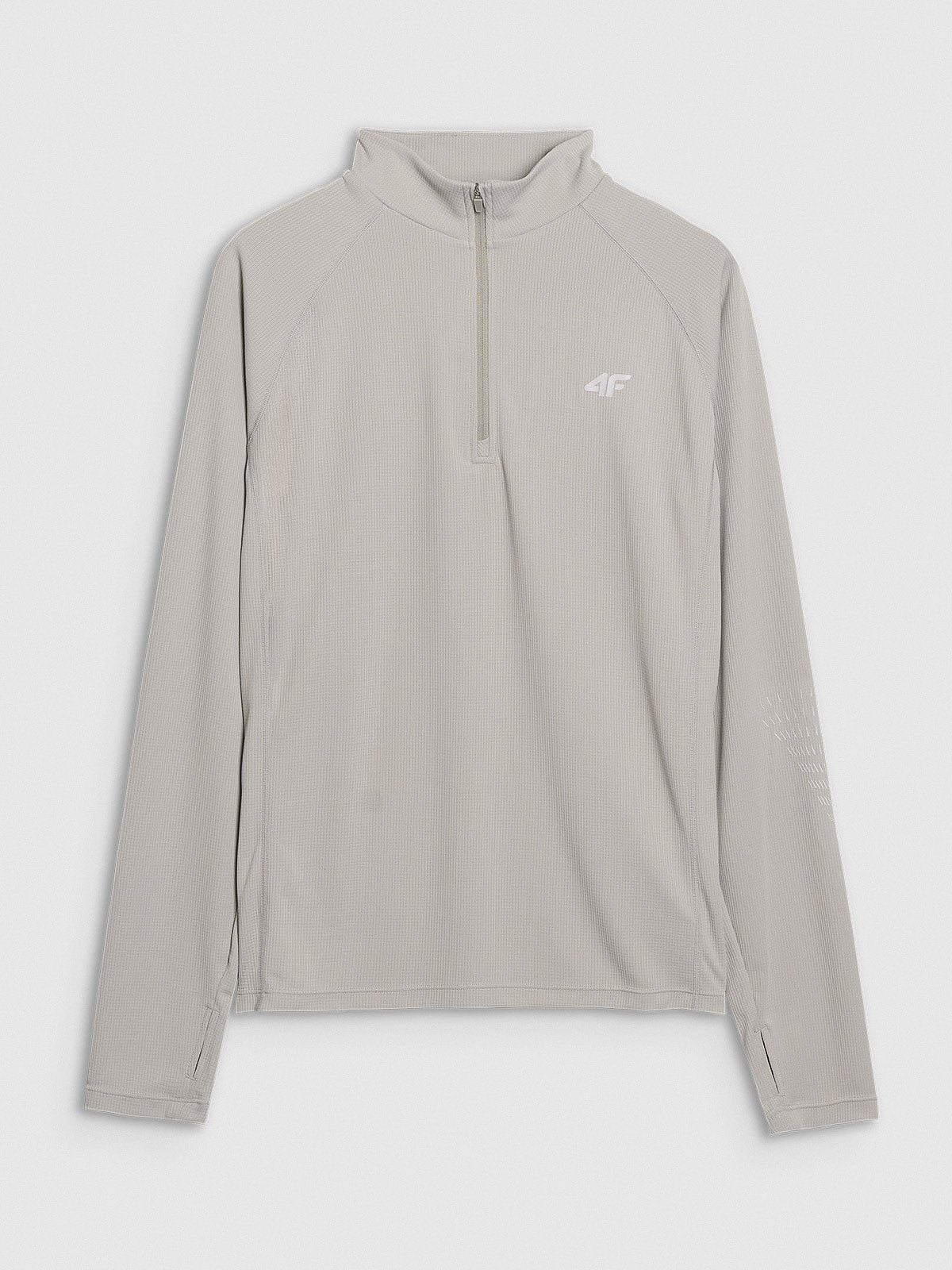 4F Szary Longsleeve Męski Do Biegania Bluzka na Długi Rękaw Szybkoschnący